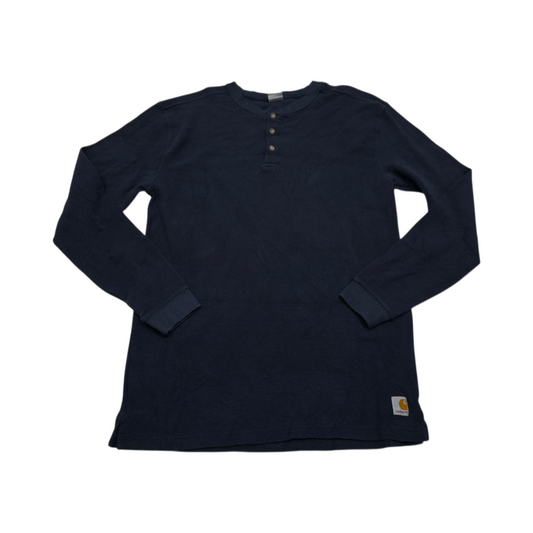 Playera Manga Larga Carhatt Grande L Azul Botones