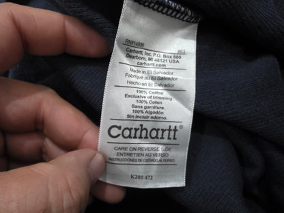 Playera Manga Larga Carhatt Grande L Azul Botones
