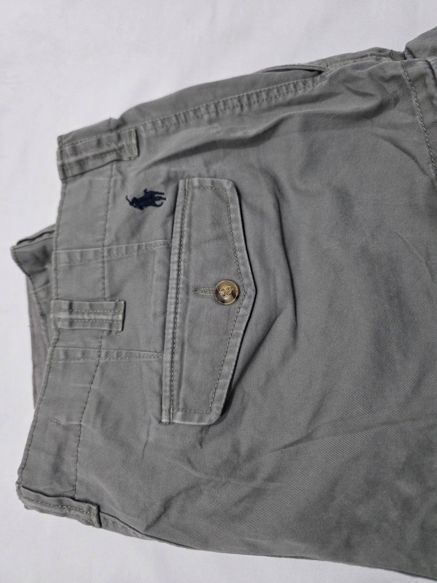 Bermuda Ralph Lauren Talla 36 Gris Pony Azul
