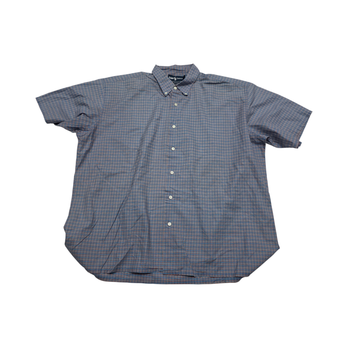 Camisa Manga Corta Ralph Lauren Xgrande Greggor Cuadro Azul