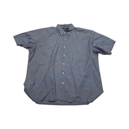 Camisa Manga Corta Ralph Lauren Xgrande Greggor Cuadro Azul