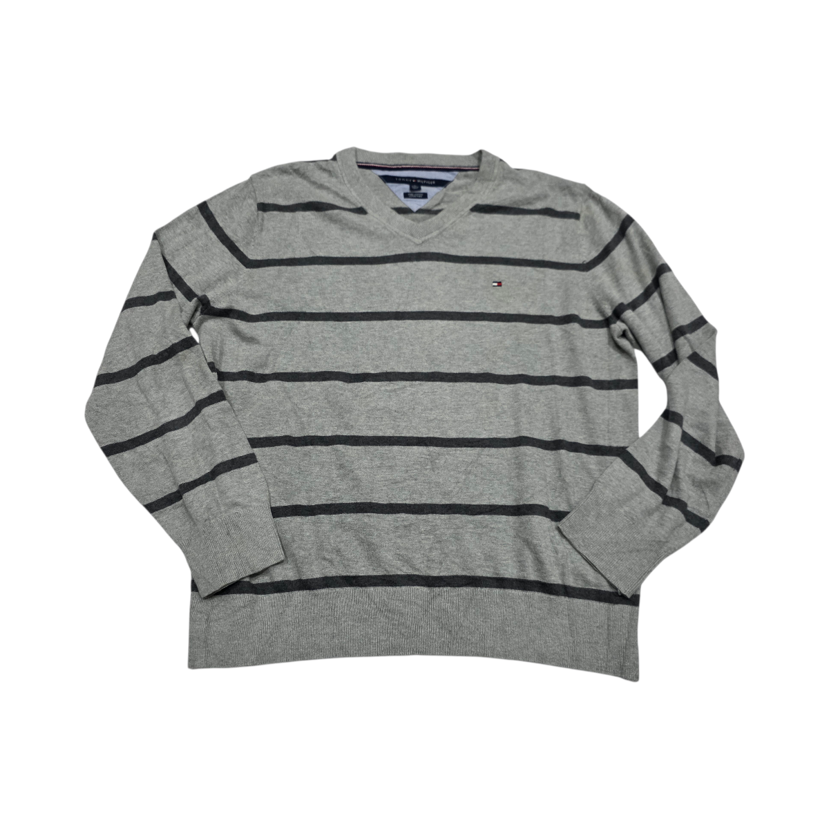 Sueter Tommy Hilfiger Xgrande Xl Gris Linea