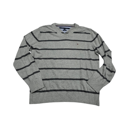 Sueter Tommy Hilfiger Xgrande Xl Gris Linea