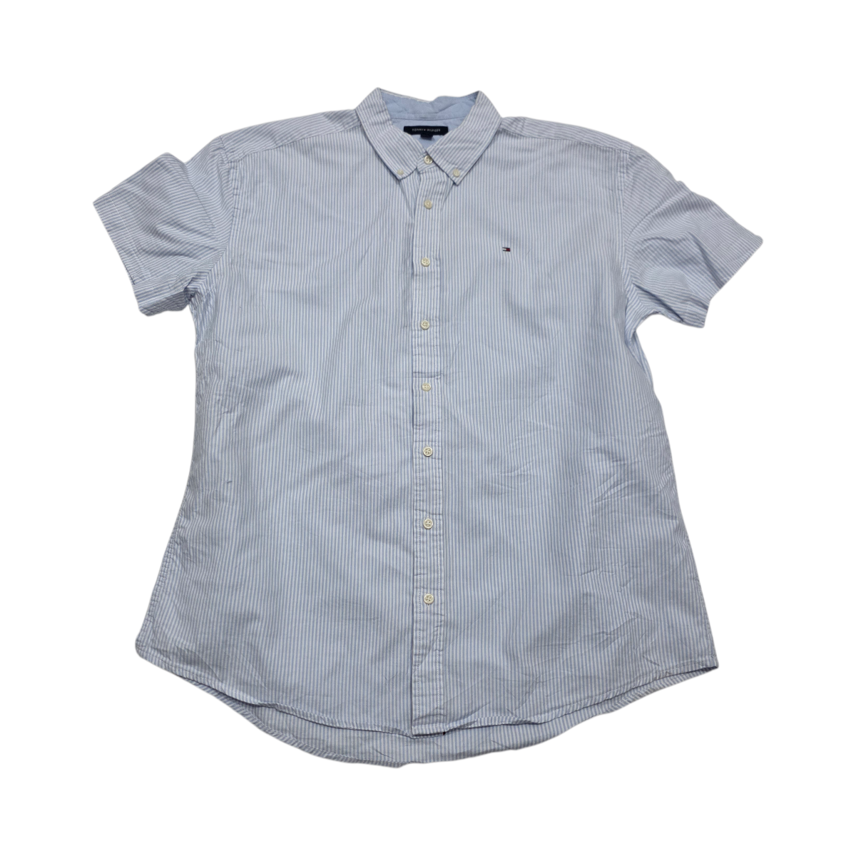 Camisa Manga Corta Tommy Hilfiger 2xl Azul Claro