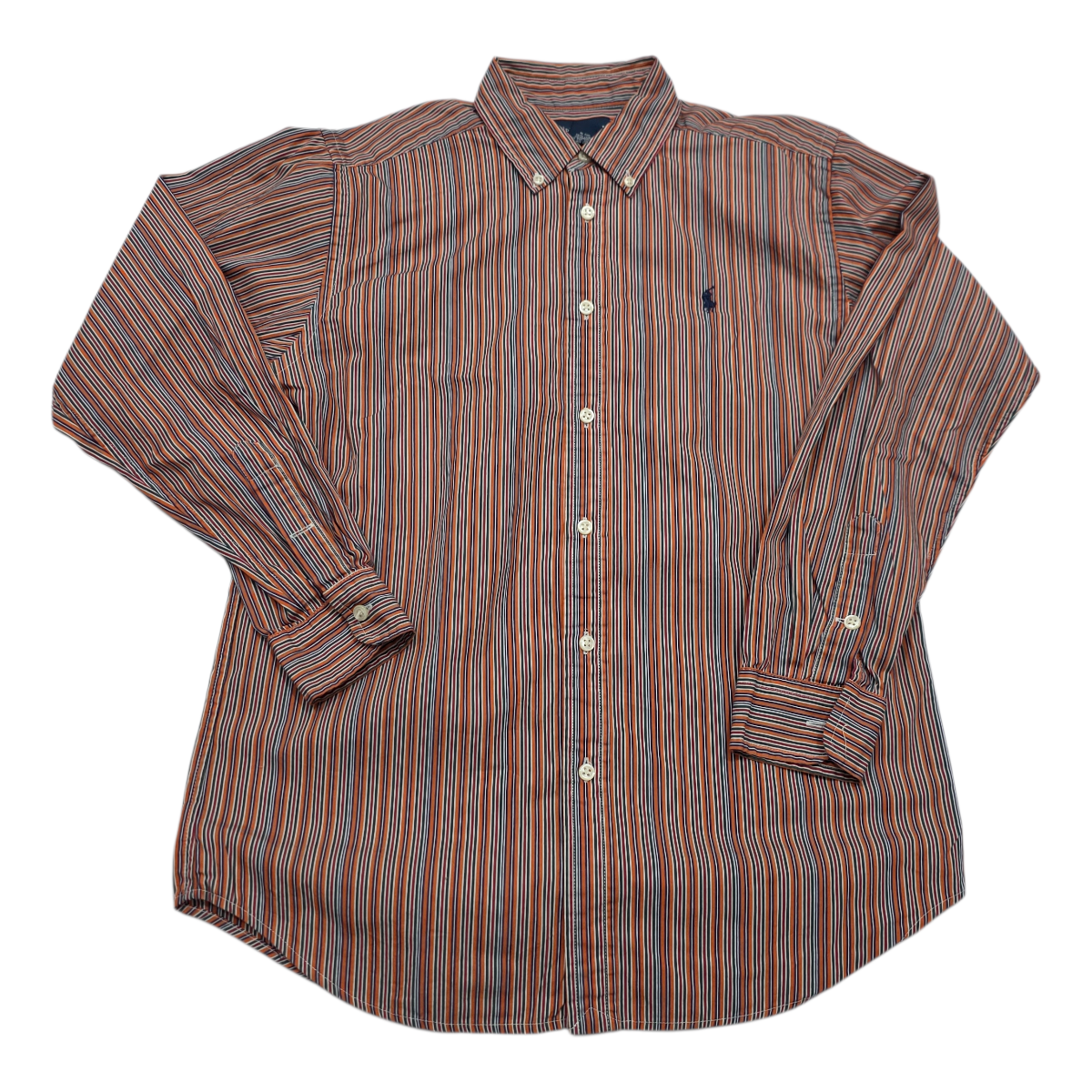 Camisa Ralph Lauren Adolescente L 14-15 Naranja Lineas