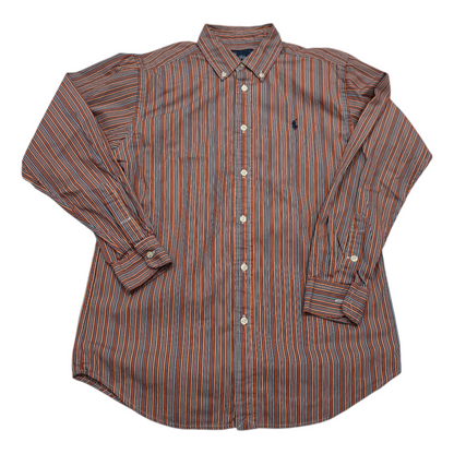 Camisa Ralph Lauren Adolescente L 14-15 Naranja Lineas