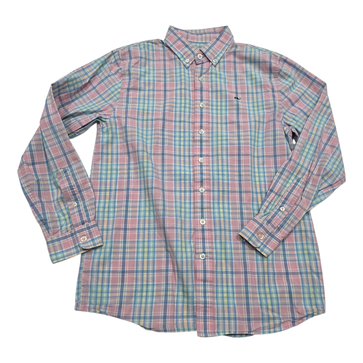 Camisa Vineyard Vines Adolescente L 16 Años Cuadro Rosa