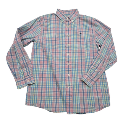 Camisa Vineyard Vines Adolescente L 16 Años Cuadro Rosa