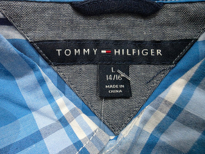 Camisa Manga Corta Tommy Hilfiger Adolescente L 14-16 Azul