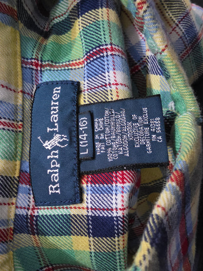 Camisa Ralph Lauren Adolescente L 14-16 Amarillo Verde