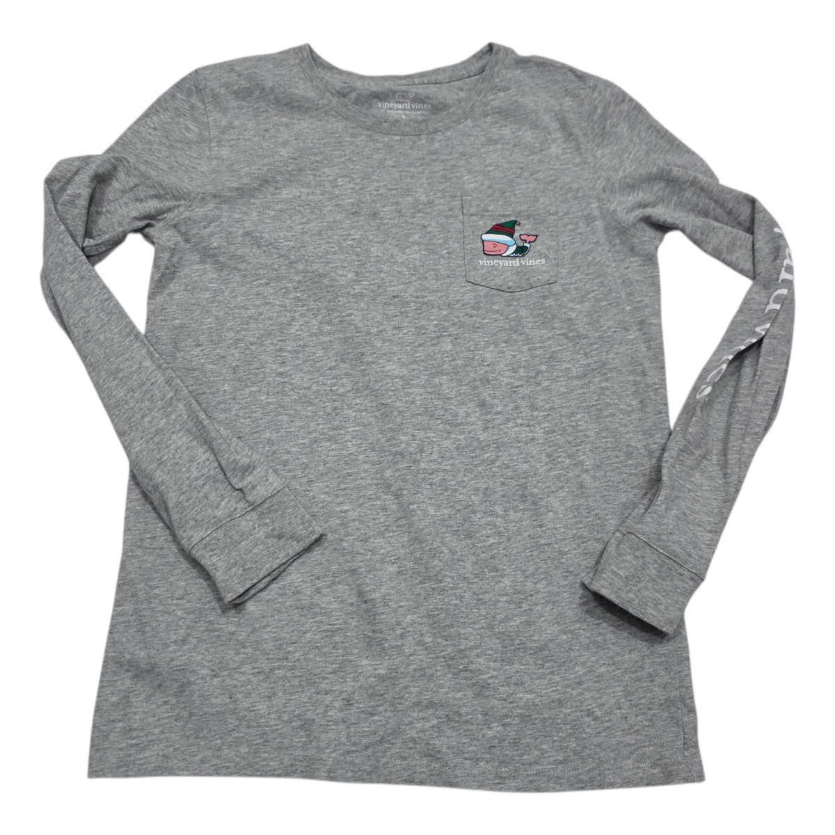 Playera Manga Larga Vineyard Vines Adolescente L 14 Gris