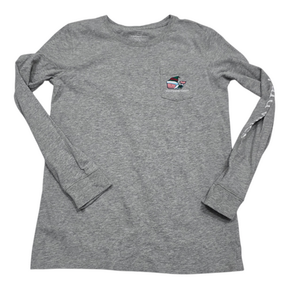 Playera Manga Larga Vineyard Vines Adolescente L 14 Gris