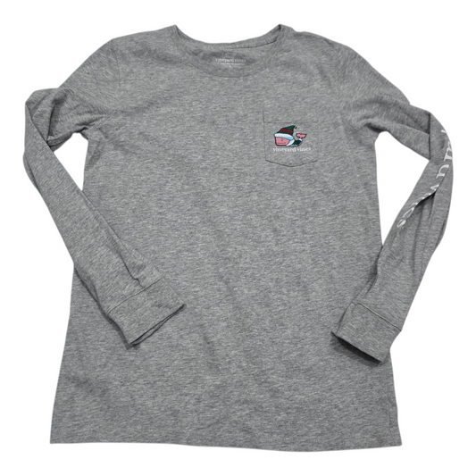 Playera Manga Larga Vineyard Vines Adolescente L 14 Gris