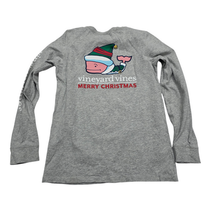 Playera Manga Larga Vineyard Vines Adolescente L 14 Gris