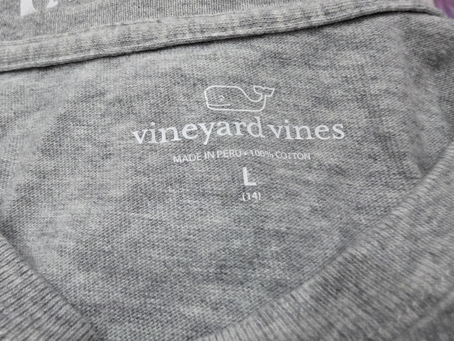 Playera Manga Larga Vineyard Vines Adolescente L 14 Gris