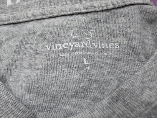 Playera Manga Larga Vineyard Vines Adolescente L 14 Gris