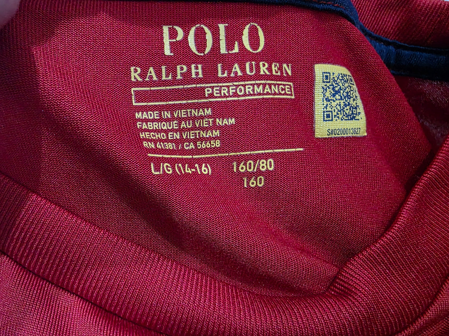 Playera Ralph Lauren Adolescente L 15-16 Rojo