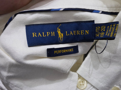 Camisa Manga Corta Ralph Lauren Adolescente Xl 18-20 Blanca