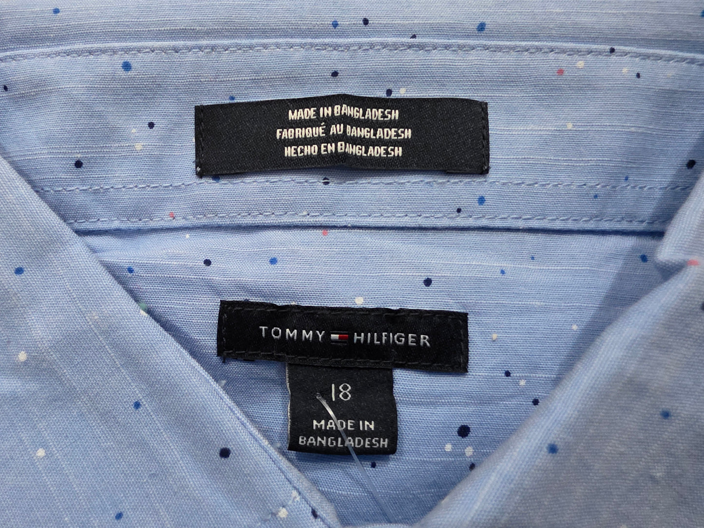 Camisa Tommy Hilfiger Adolescente 18 Azul Puntos