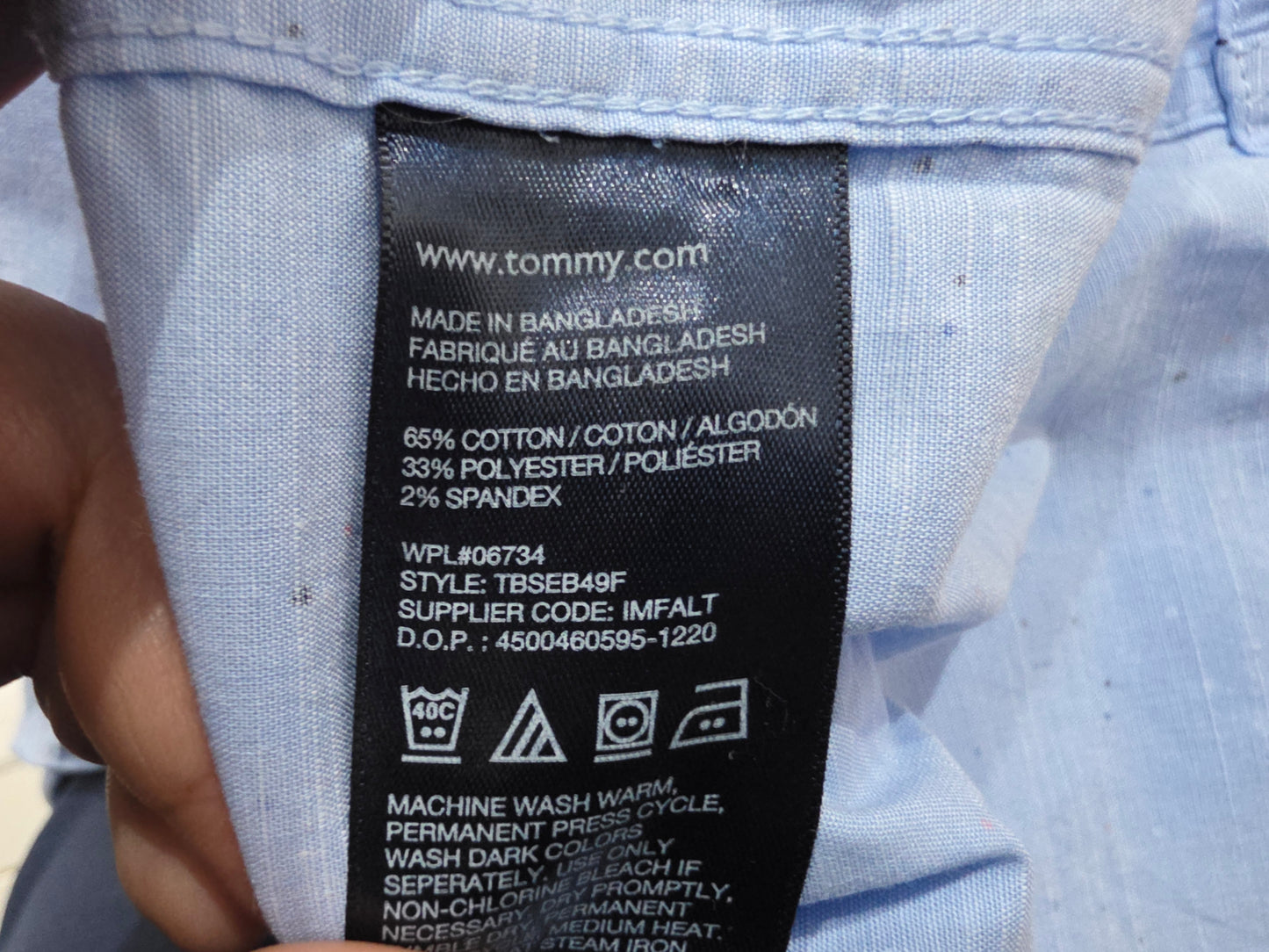 Camisa Tommy Hilfiger Adolescente 18 Azul Puntos