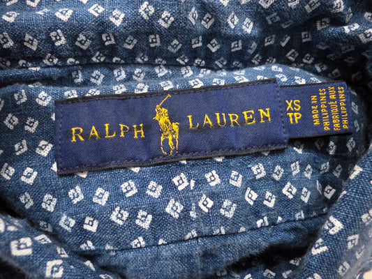 Camisa Ralph Lauren Xchico Xs Azul Lino