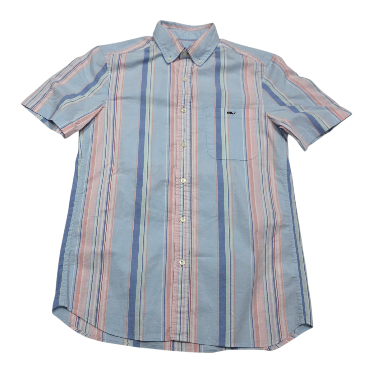 Camisa Manga Corta Vineyard Vines Xchico Xs Azul Y Rosa
