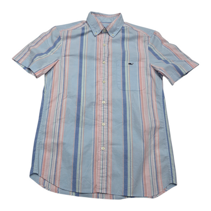Camisa Manga Corta Vineyard Vines Xchico Xs Azul Y Rosa