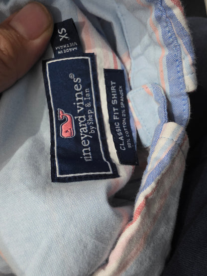 Camisa Manga Corta Vineyard Vines Xchico Xs Azul Y Rosa