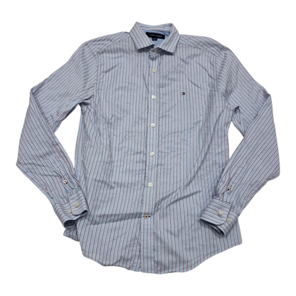 Camisa Tommy Hilfiger Chico S Azul Lineas