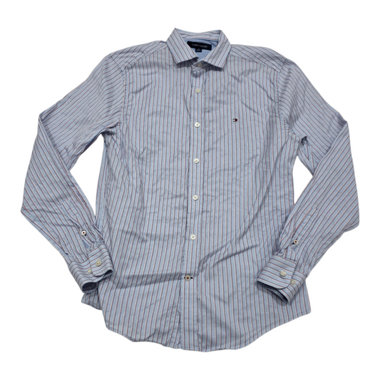 Camisa Tommy Hilfiger Chico S Azul Lineas