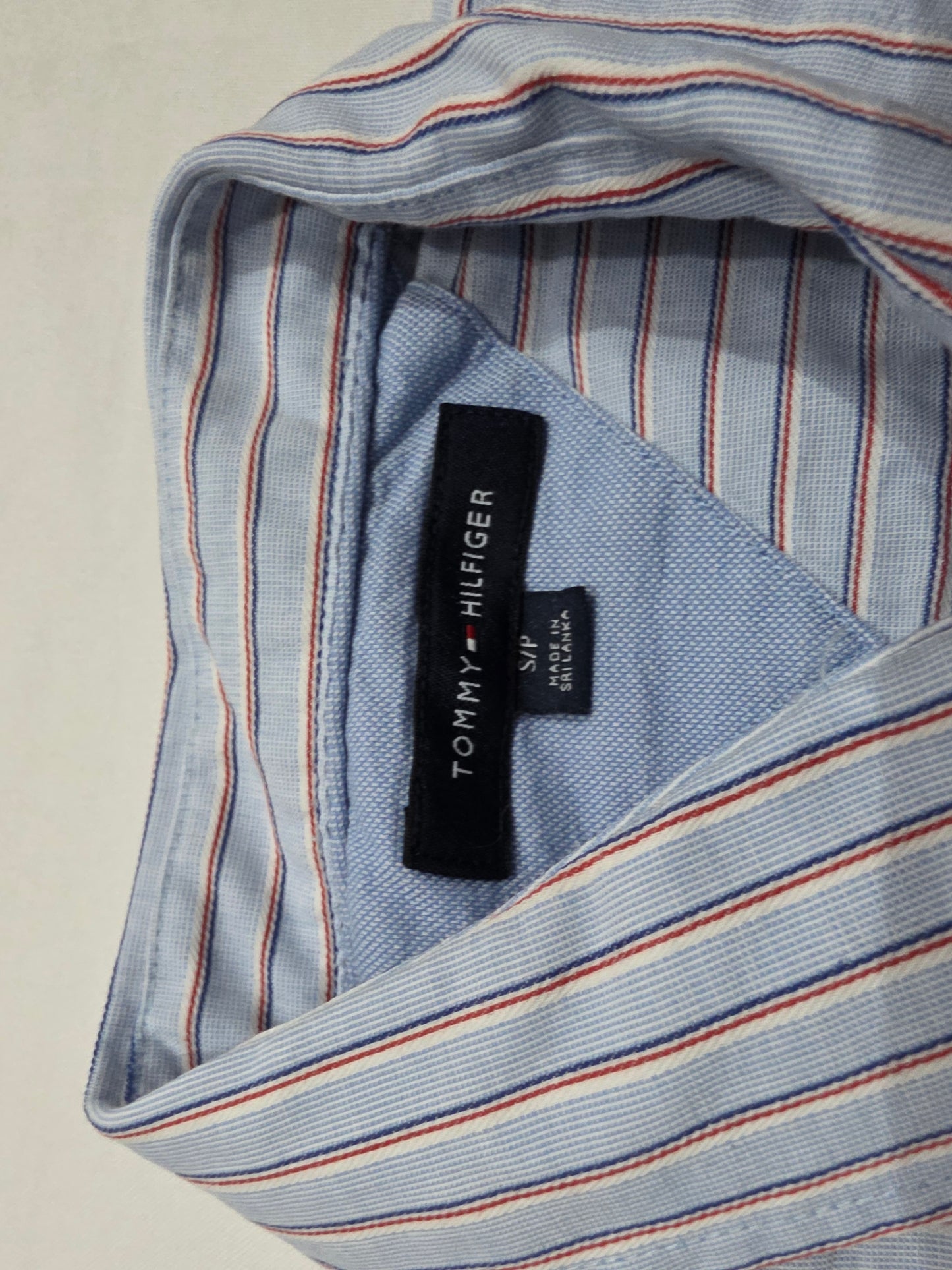 Camisa Tommy Hilfiger Chico S Azul Lineas