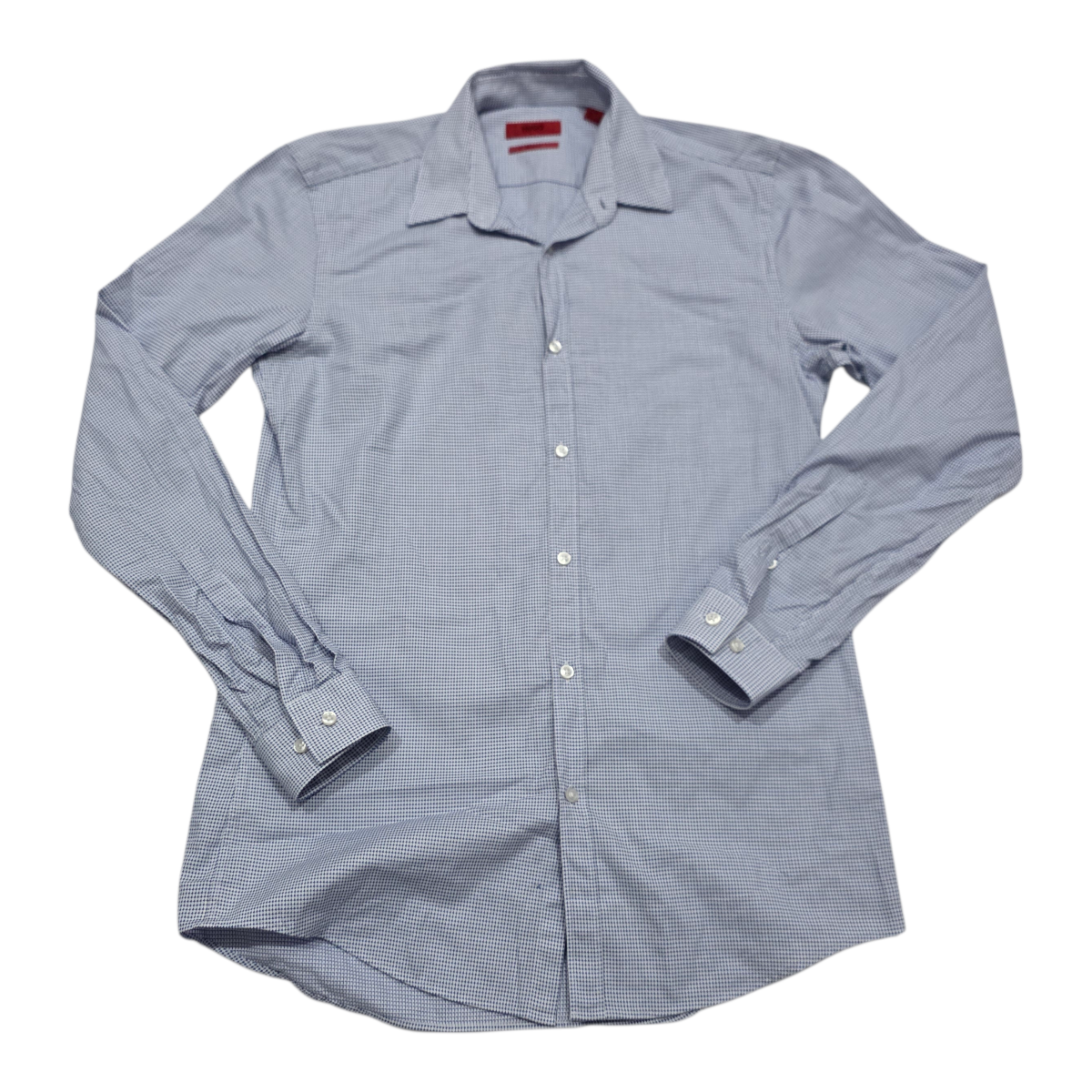 Camisa Boss Chico S 14 1/2 37 Slimfit Azul Claro