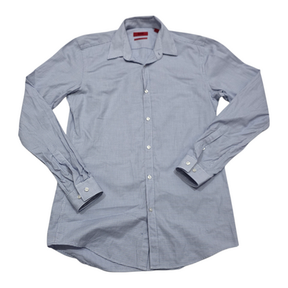 Camisa Boss Chico S 14 1/2 37 Slimfit Azul Claro