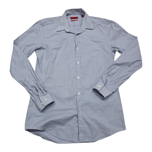 Camisa Boss Chico S 14 1/2 37 Slimfit Azul Claro