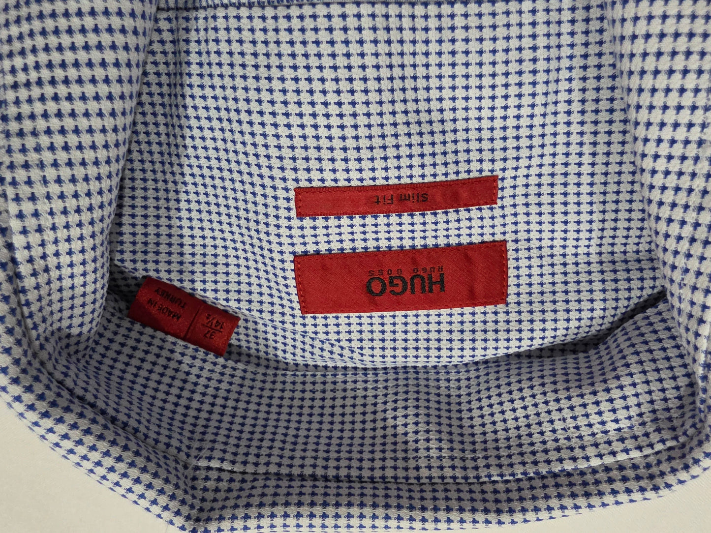 Camisa Boss Chico S 14 1/2 37 Slimfit Azul Claro