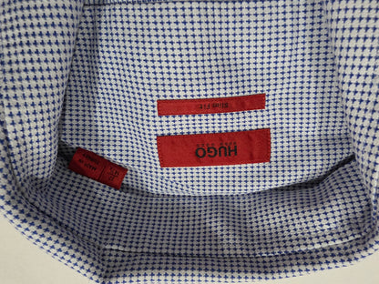 Camisa Boss Chico S 14 1/2 37 Slimfit Azul Claro