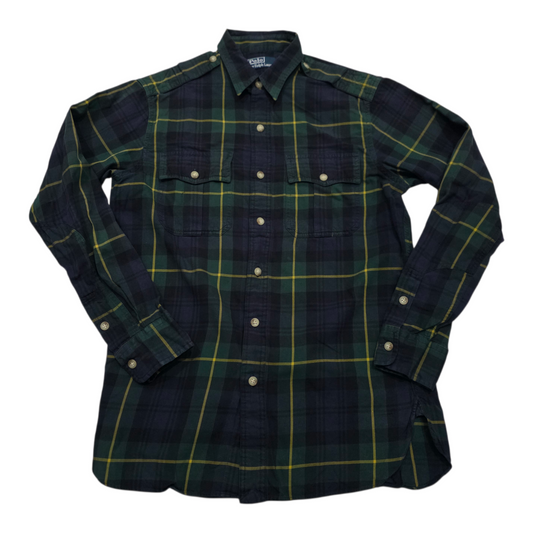 Camisa Ralph Lauren Chico S Verde Y Azul Deslavado