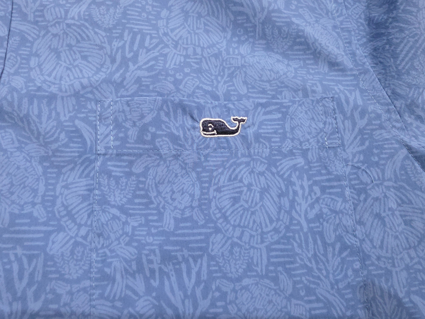 Camisa Manga Corta Vineyard Vines Chico S Slimfit Azul