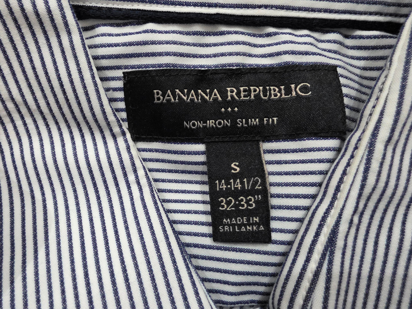 Camisa Banana Republic Chico S 14 1/2 32-33 Blanca Lineas