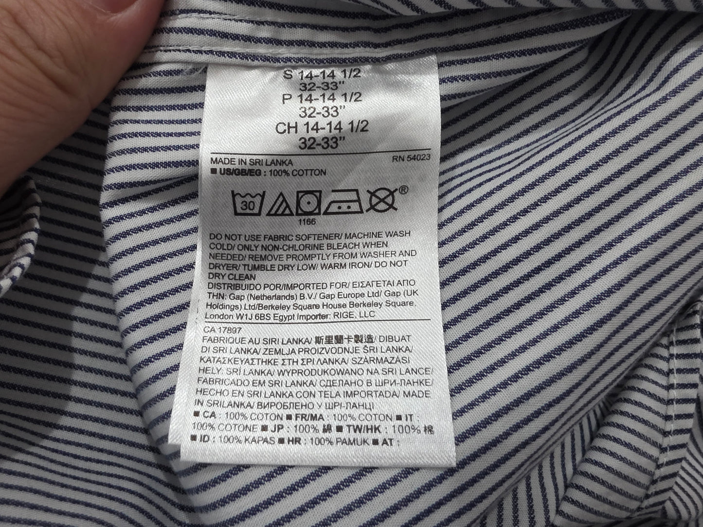 Camisa Banana Republic Chico S 14 1/2 32-33 Blanca Lineas