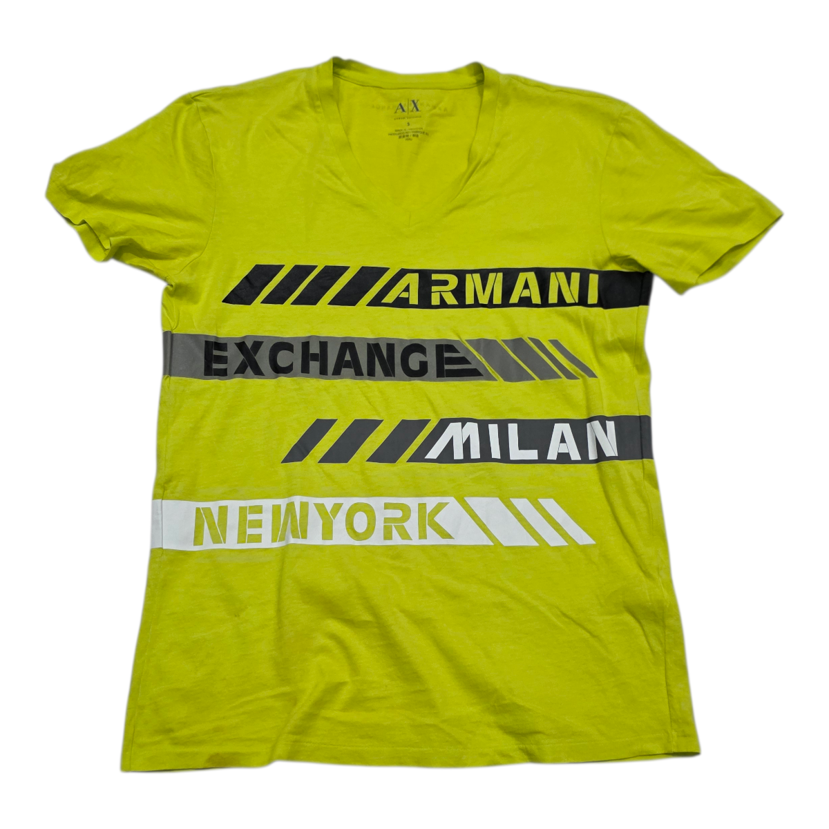 Playera Armani Exchange Chico S Verde Fosforescente