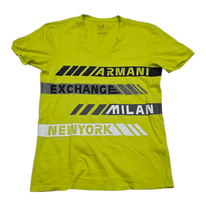 Playera Armani Exchange Chico S Verde Fosforescente
