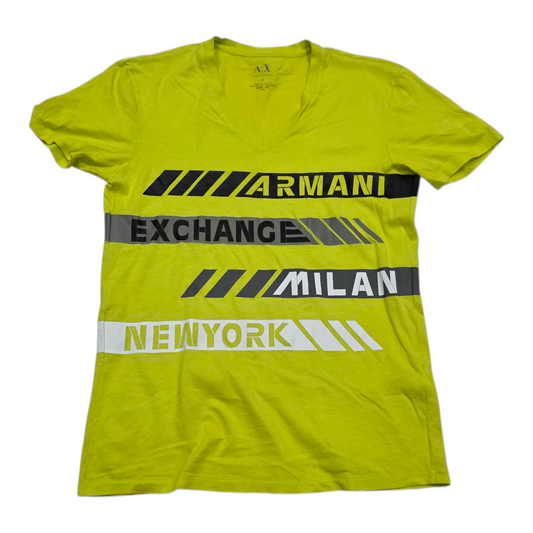 Playera Armani Exchange Chico S Verde Fosforescente