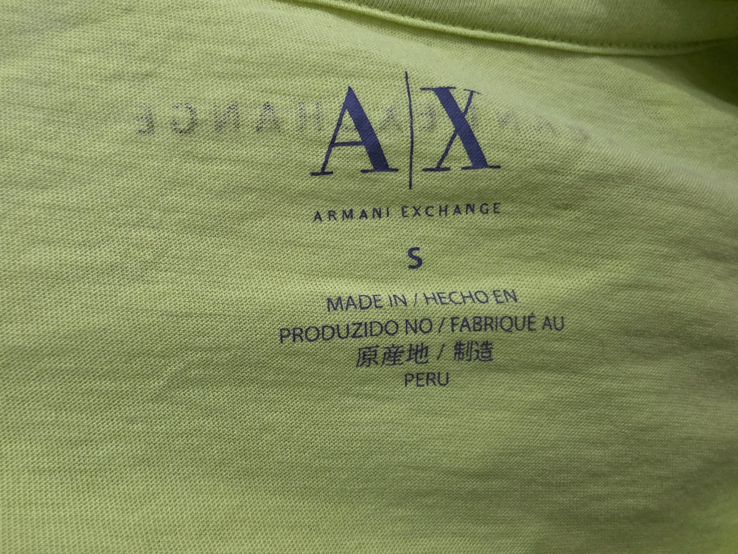 Playera Armani Exchange Chico S Verde Fosforescente