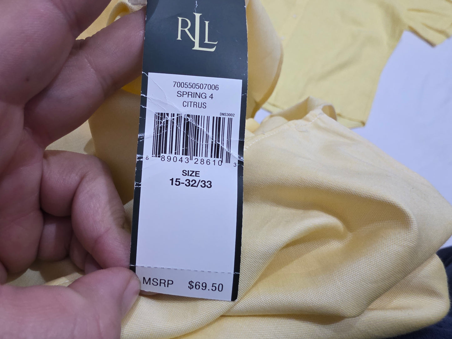 Camisa Ralph Lauren Mediana M Amarillo 15 32-33
