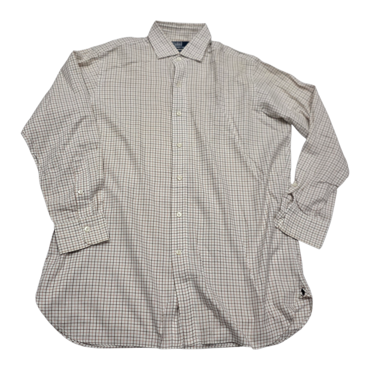 Camisa Ralph Lauren Mediana 15 1/2 Beige Estate Cuadro