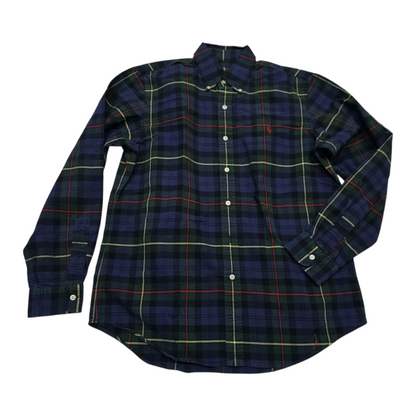 Camisa Ralph Lauren Mediana M Azul Y Verde Deslavado