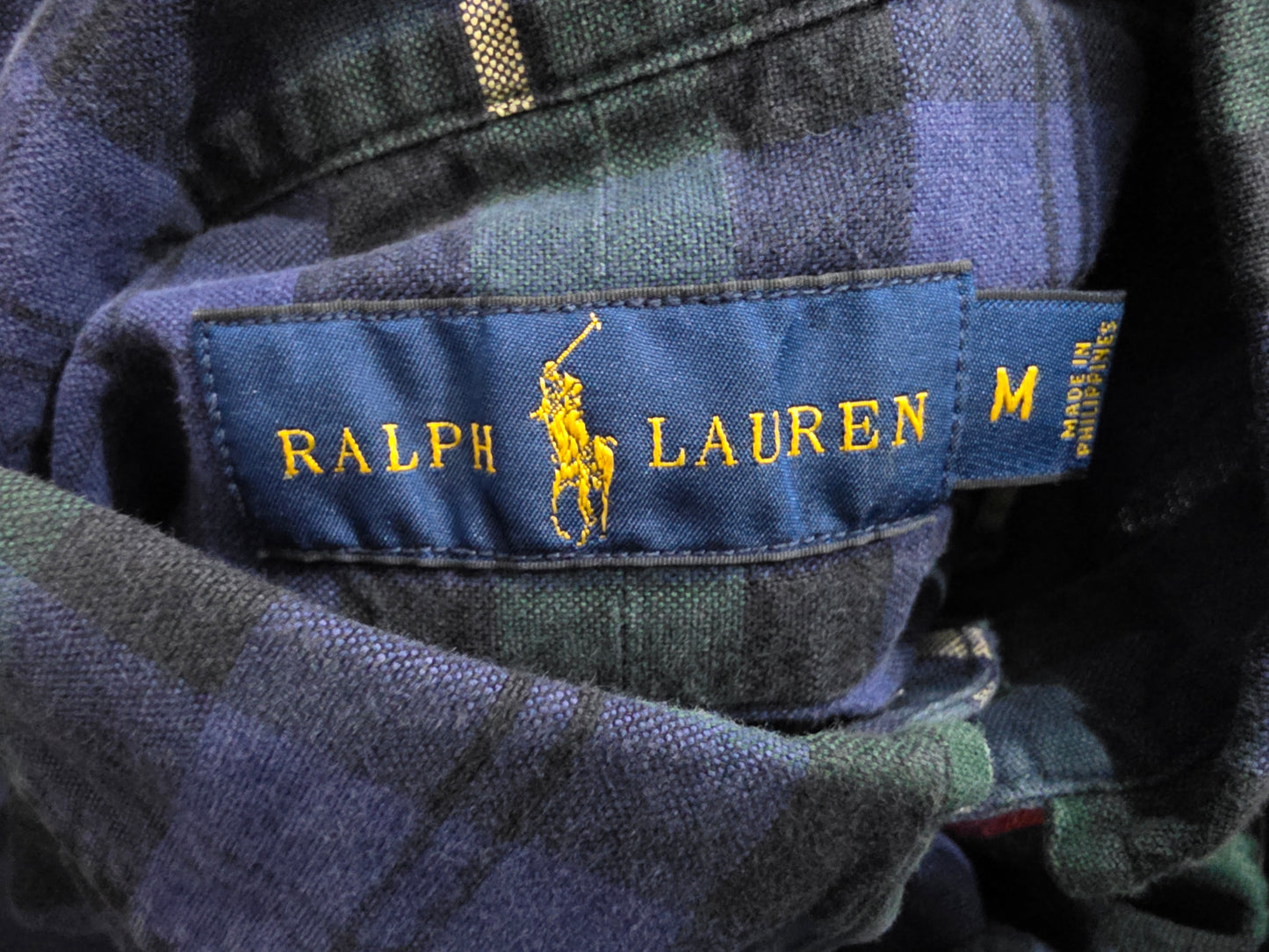 Camisa Ralph Lauren Mediana M Azul Y Verde Deslavado