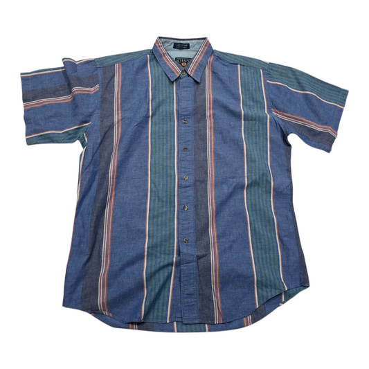 Camisa Manga Corta Chaps Ralph Lauren M Azul Y Verde Vintage