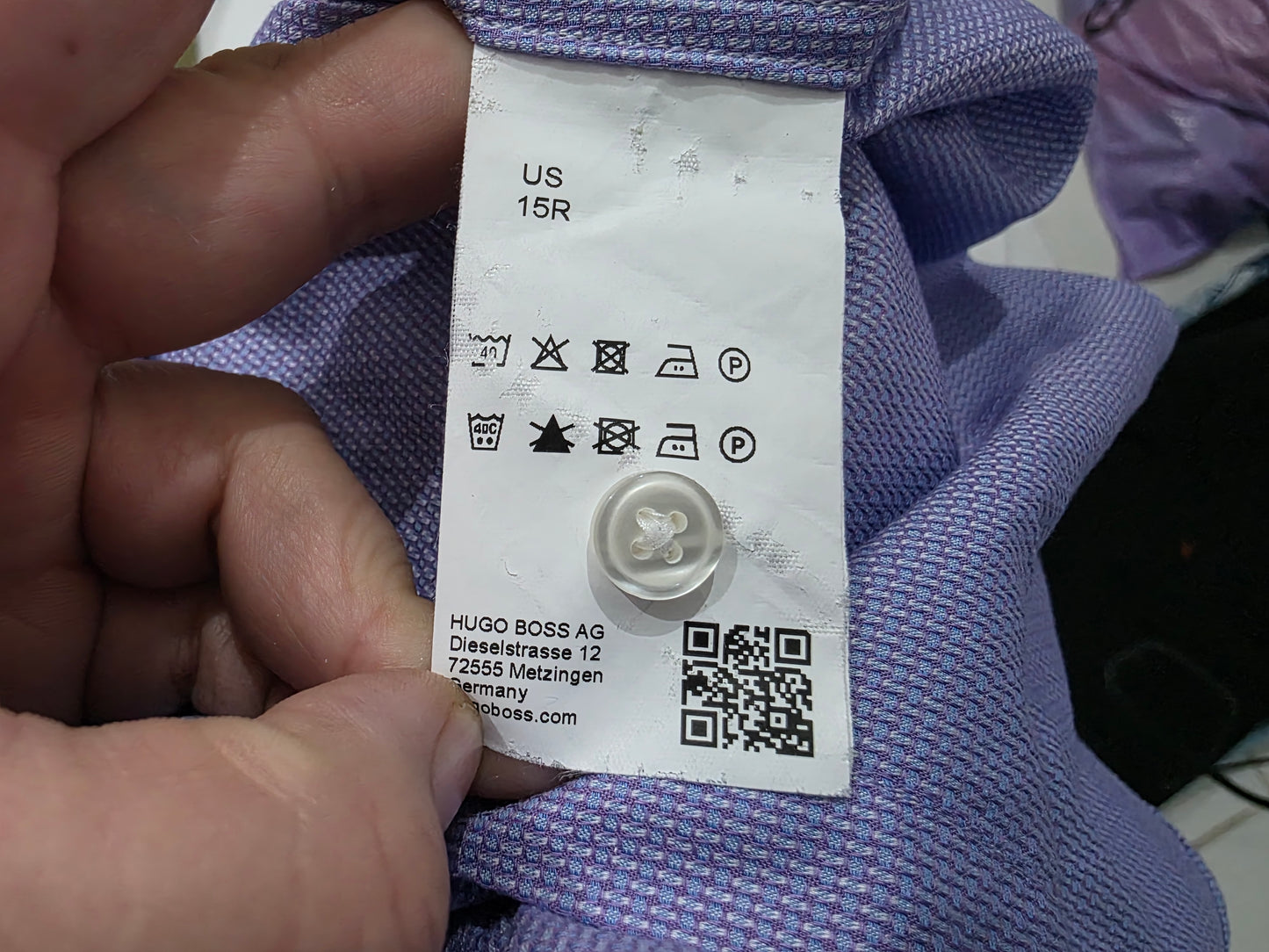 Camisa Boss Mediana 15 1/2 32-33 Lila Sharp Fit